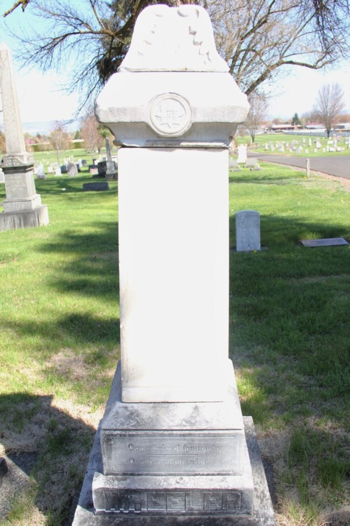 The blank side of the Wheeler tombstone where Logan's name might have rested if not killed during the war.