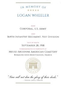 Logan Wheeler, World War I