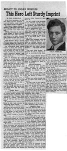 Logan Wheeler, WSU, Veteran, World War I, Obituary