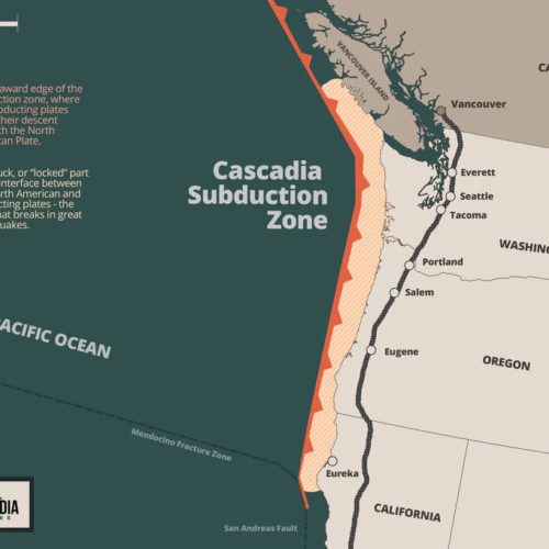 The Cascadia Subduction Zone off the coast of North America can produce earthquakes as large as Magnitude 9 and corresponding tsunamis. MUSTAFA LAZKANI / FEMA