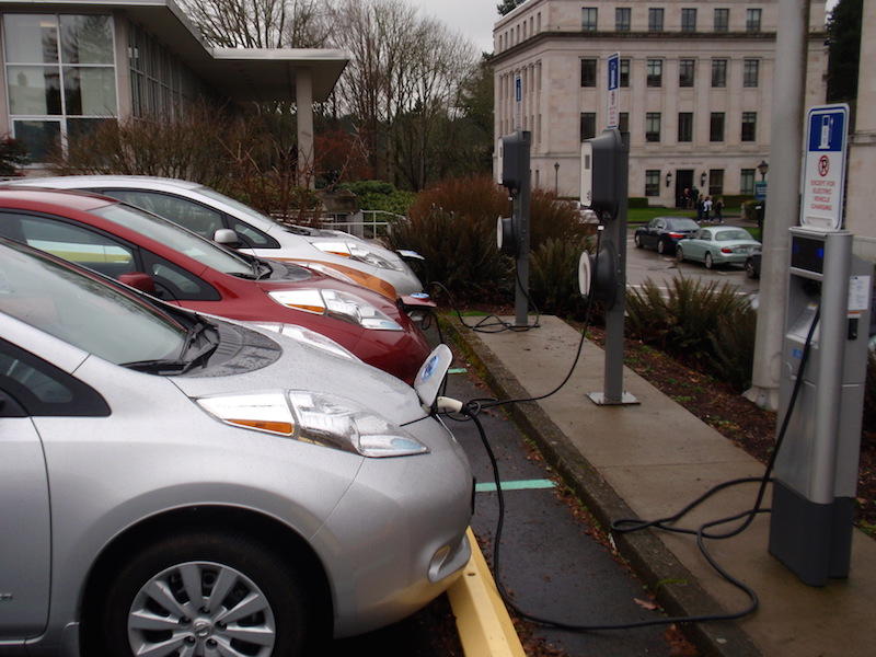 Electric vehicles at charging stations