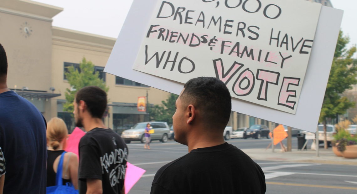 An immigration rally in summer 2017 in Yakima, Washington.