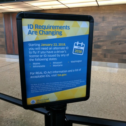 REAL ID Airport Sign