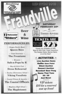 A flyer for the "Fraudville" event in Florence.