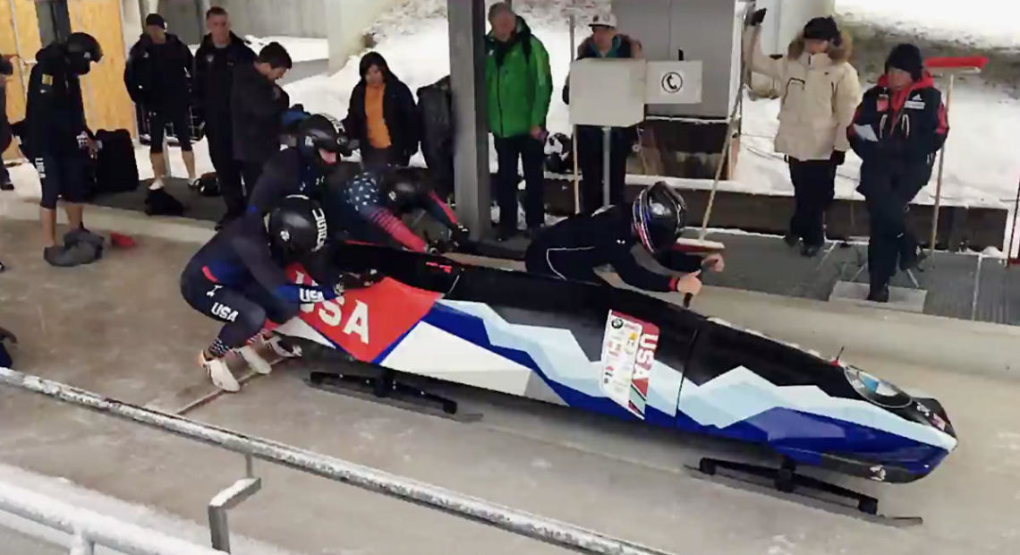 File photo. Sam Michener of Gresham, Oregon, head up in back, is the last hope for the Northwest to bring home a medal from PyeongChang. CREDIT: SAM MICHENER