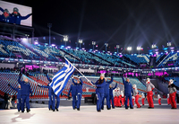 By tradition, Greece, the home of the original Olympics, enters first. CREDIT: MATTHIAS HANGST/GETTY IMAGES