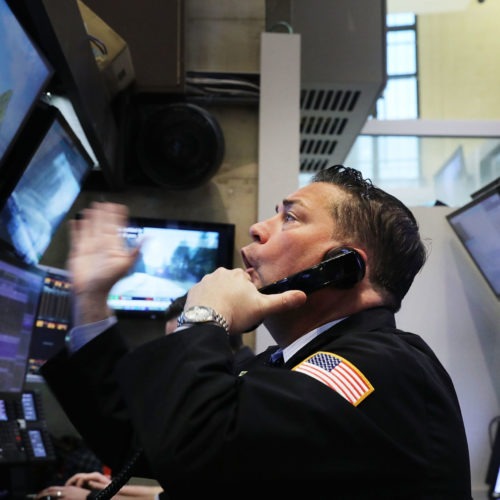 It's been a volatile week on the floor of the New York Stock Exchange, and Friday was no exception. CREDIT: SPENCER PLATT/ GETTY IMAGES