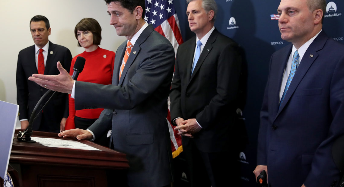 House Speaker Paul Ryan, R-Wis., said at a Capitol Hill press conference on Tuesday that the House would wait "to see what the Senate can do" on gun legislation. CREDIT: WIN MCNAMEE