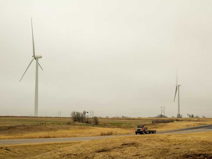 Revenue from wind farms has helped Dewey County, Okla., pay for local schools and a new courthouse. CREDIT: JOE WERTZ