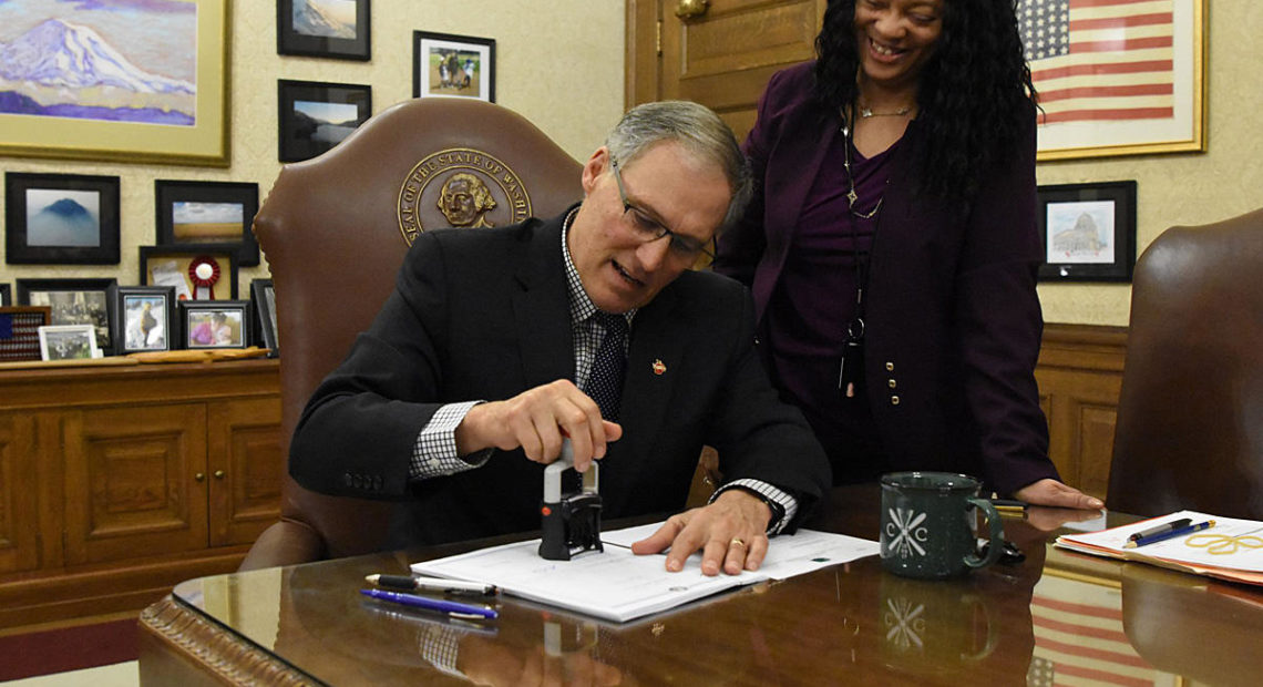 Washington Gov. Jay Inslee vetoed a bill Thursday, March 1, 2018 that would have exempted the Legislature from the state's voter-approved Public Disclosure Act.