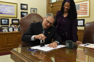 Washington Gov. Jay Inslee vetoed a bill Thursday, March 1, 2018 that would have exempted the Legislature from the state's voter-approved Public Disclosure Act.