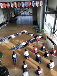 Students at Yakima's YV Tech school demonstrated by forming 17 on the ground to remember the 17 students killed in Parkland, Fla. CREDIT: JANET CHAVEZ