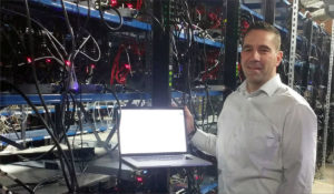 Salcido Enterprises CEO Malachi Salcido in one of his data centers, aka bitcoin mine. CREDIT: SALICIDO ENTERPRISES