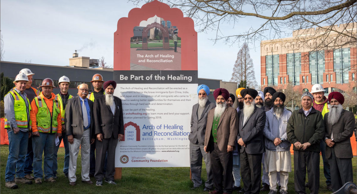 In late winter, organizers blessed the site of the Arch of Healing and Reconciliation before contractors poured the pad. CREDIT: WHATCOM COMMUNITY FOUNDATION