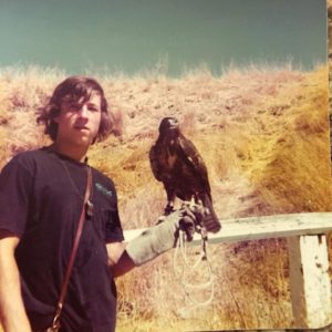 Brand Felger at a young age holding one of his favorite things: a falcon.