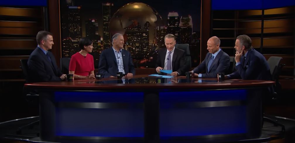 Washington Gov. Jay Inslee, third from left, appeared on "Real Time with Bill Maher" Friday, April 20, where he discussed marijuana policy.