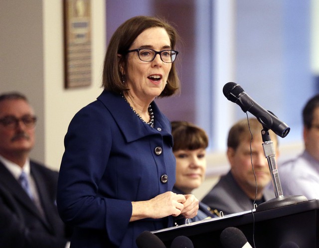 Oregon Gov. Kate Brown will call a special session of the Legislature to find a new tax break for some small businesses. CREDIT: DON RYAN