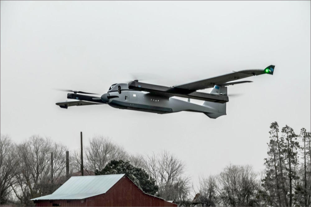 A Resolute Eagle drone similar to this one crashed at Pendleton's airport around 11:00 a.m. on Saturday. CREDIT: PAE ISR