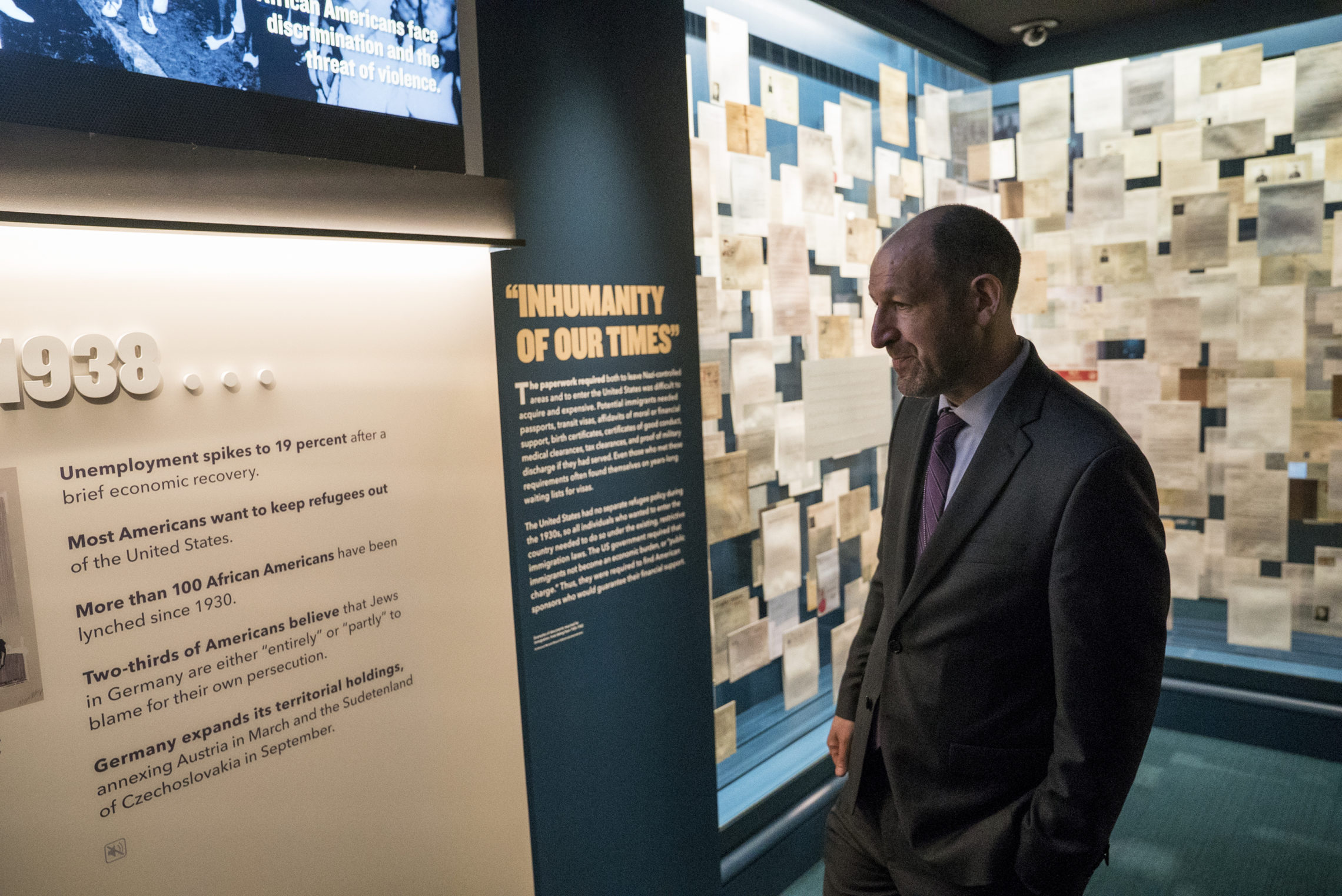 Daniel Greene, an adjunct professor at Northwestern University and guest curator, worked on the new exhibition. CREDIT: ESLAH ATTAR