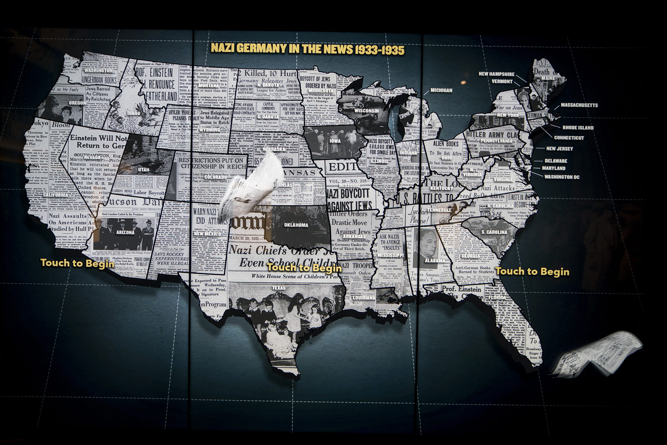 An interactive map shows how each state in the United States reported on the news of Nazism. CREDIT: ESLAH ATTAR