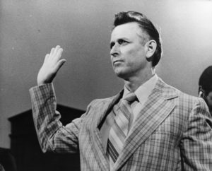 James Earl Ray took the oath before a committee in Washington, D.C. investigating King's assassination. CREDIT: KEYSTONE/GETTY IMAGES