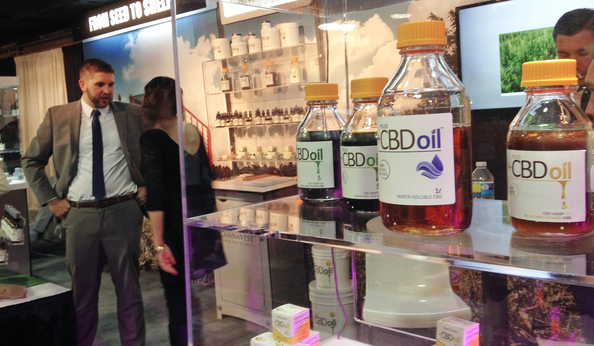 The Marijuana Business Conference & Expo in Chicago in 2015 displayed oil containing CBD extracted from agricultural hemp. Today CBD oil alone is estimated to be a $200 million industry. CREDIT: CARLA K. JOHNSON