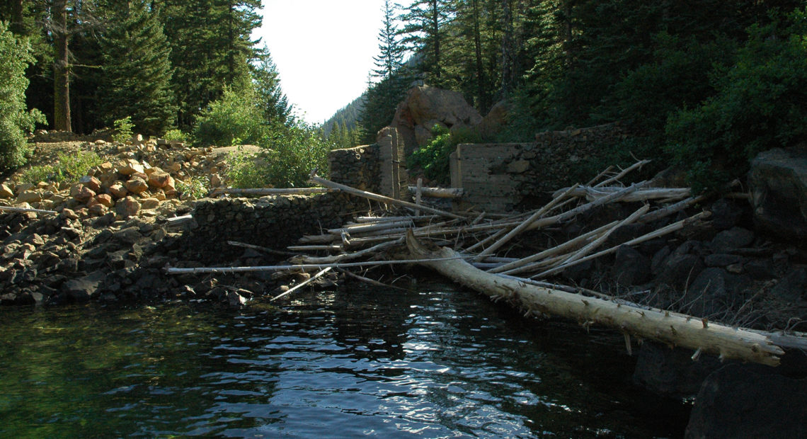 Eightmile Lake damn n the Alpine Lakes Wilderness above Leavenworth. A century-old dam there is now under threat.