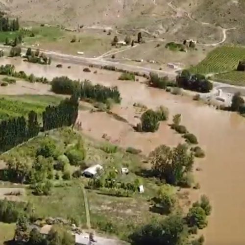 The Okanogan River from a drone video by Okanogan County Emergency Management, May 11, 2018.