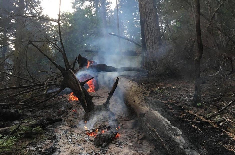 A hot spot in the Eagle Creek Fire was spotted at 2 a.m. Tuesday near the Herman Creek Trailhead. CREDIT: U.S. FOREST SERVICE