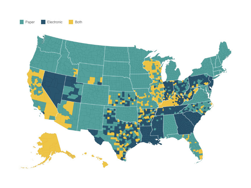 Despite improvements since Russia's attack on the 2016 presidential race, the U.S. elections infrastructure is vulnerable — and will remain so in November. CREDIT: RENEE KLAHR AND BRITTANY MAYES