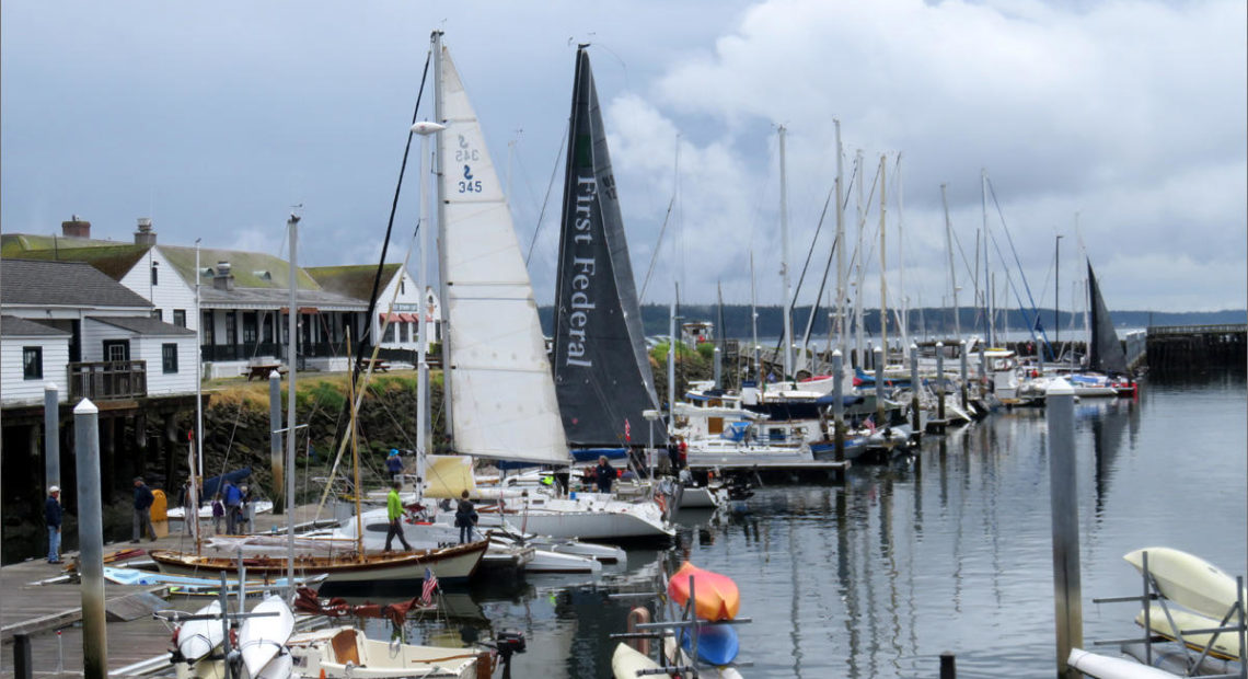 Racing craft filled the Point Hudson Marina in Port Townsend on Wednesday, the eve of the fourth running of the Race to Alaska. CREDIT: TOM BANSE