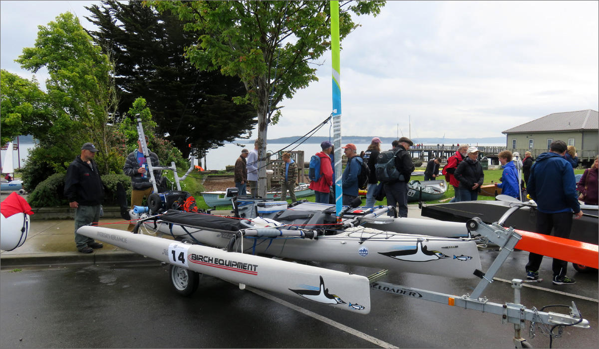 Doug Shoup hopes this 18.5-foot Hobie Mirage Island will carry him all the way to Alaska. CREDIT: TOM BANSE