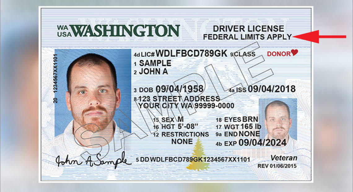 After July 1, standard Washington state driver's licenses will be marked as seen here. CREDIT: WASHINGTON DEPARTMENT OF LICENSING