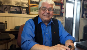 Arnie Marchand now works at the museum and visitor's center in Oroville, Washington. He was born in Omak in 1945.