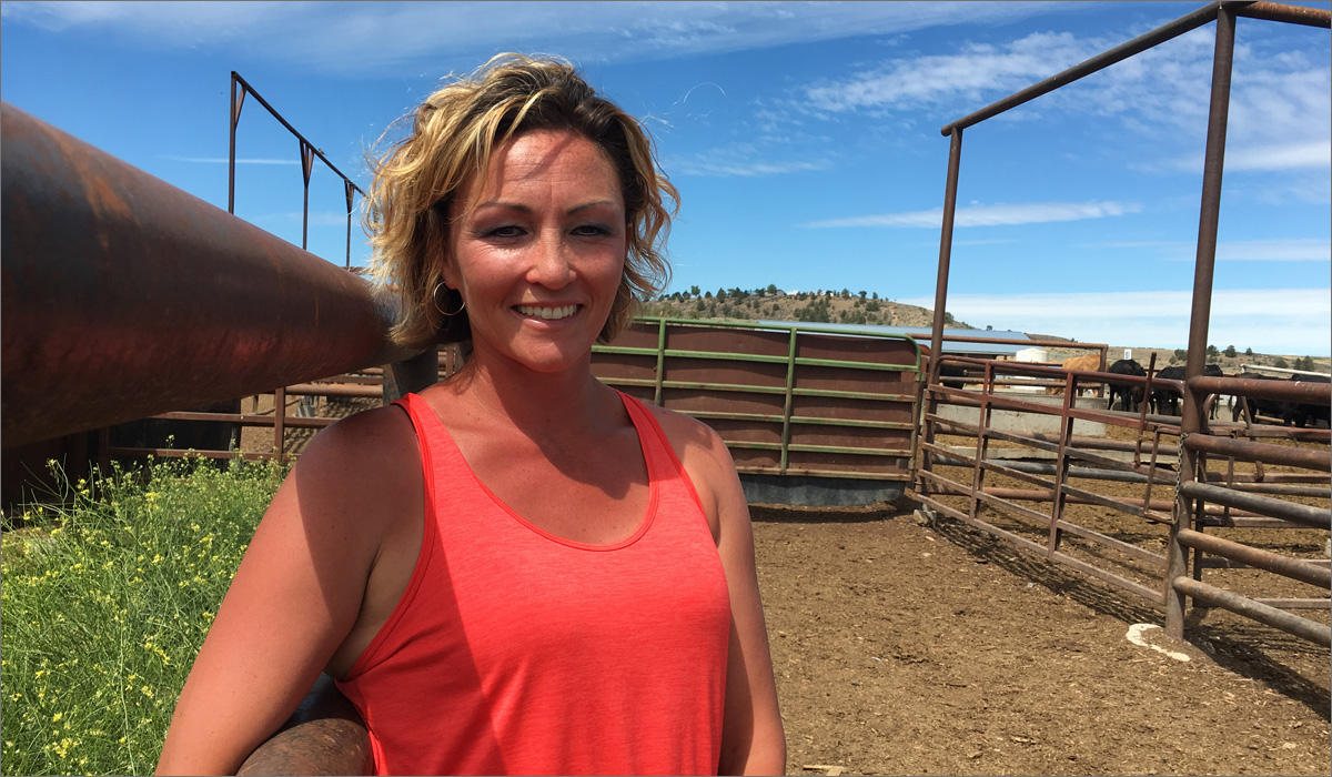 JoHanna Symons says she's nervous about the trade wars that the Trump Administration has begun. She says the price she gets for the beef she raises depends on trade, and a value added farm-to-fork business model. CREDIT: ANNA KING
