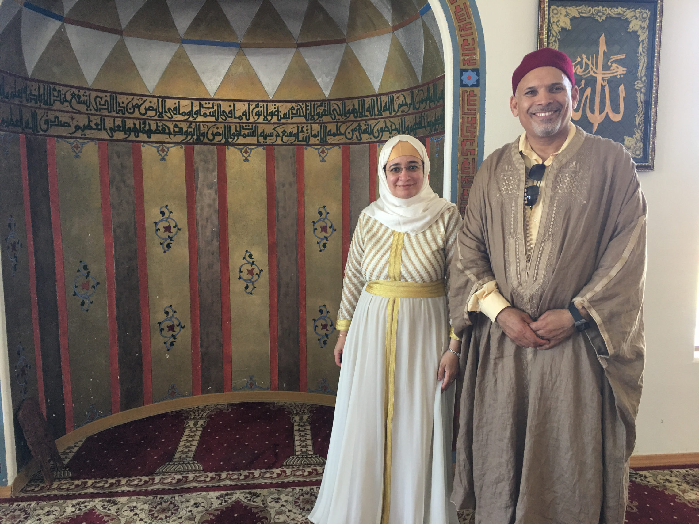The Islamic Center of Tri Cities (ICTC) hosted 400 people for Eid-al Fitr this year. Hala Abdelall (left) is a volunteer who helped organize the festivities and Ridha Mabruki [right] is the President of the center. The ICTC plans to expand this year with 10 additional classrooms and a bigger prayer hall for the growing community. CREDIT: ESMY JIMENEZ/NWPB