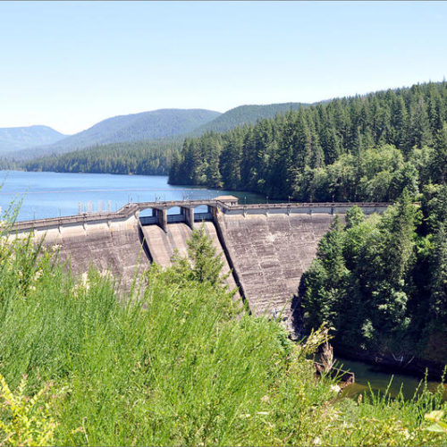 Nearly 100 water systems in Oregon will begin collecting samples for harmful contaminants from algae blooms. Shown is Bull Run Reservoir 1, part of Portland's water system. CREDIT: FINETOOTH
