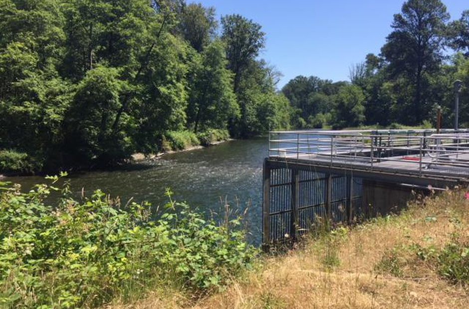 The city of Salem's drinking water intake on the North Santiam River. CREDIT: CASSANDRA PROFITA