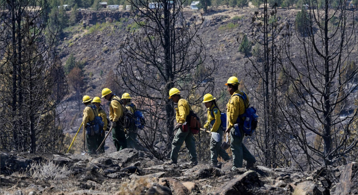 Firefighters work the Graham Fire in central Oregon, which occurred earlier this month. CREDIT:OREGON DEPARTMENT OF FORESTRY