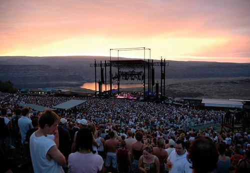 Gorge Amphitheater at sunset, in George, Washington. CREDIT: FLICKR/ZOOOMA