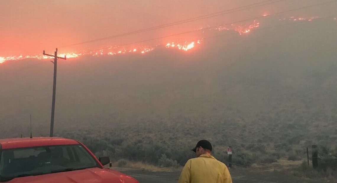 Firefighters from a Washington state Department of Natural Resources crew took this photo of the Boylston Fire Thursday, July 19, 2018.