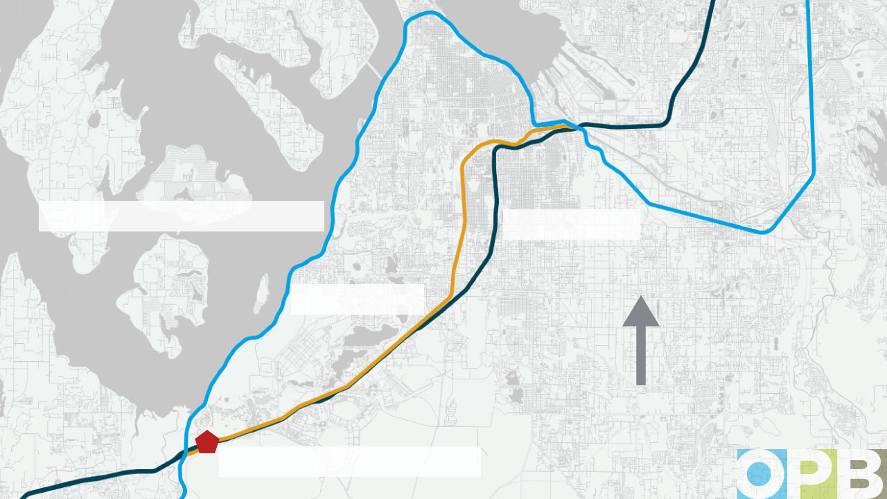 Data: US Dept. of Transportation, Open Street Maps, Amtrak/OPB