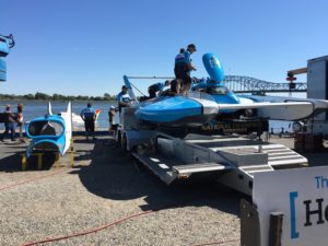 Cindy on top of the Hydroplane