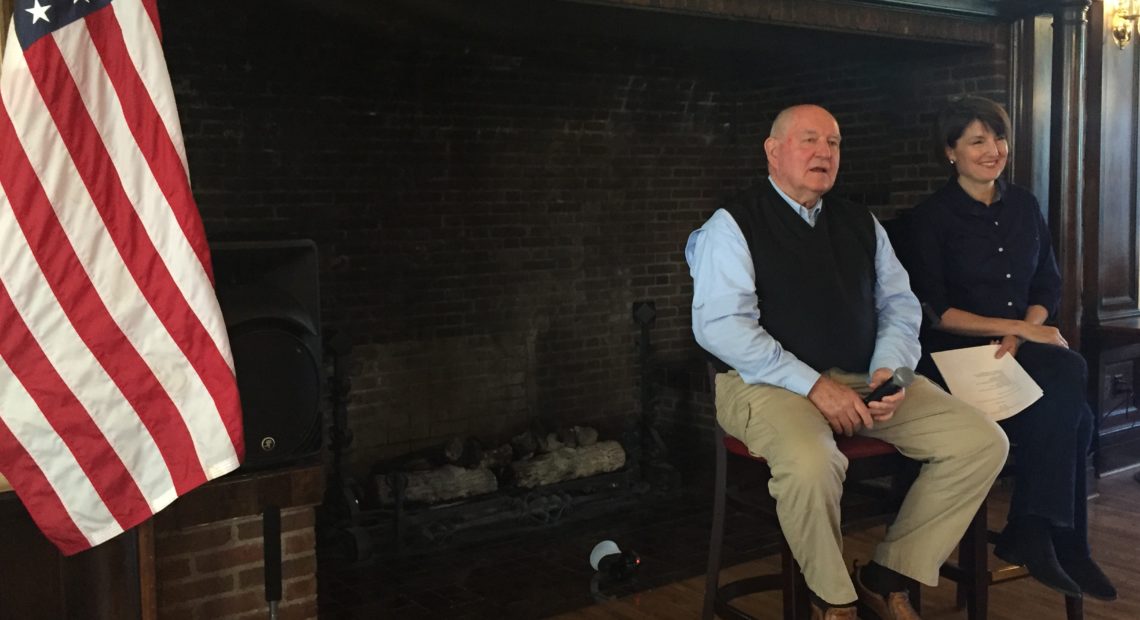 U.S. Secretary of Agriculture Sonny Perdue was in Washington state Monday alongside Rep. Cathy McMorris Rodgers. During a breakfast with leaders in forestry and agriculture, trade was the biggest topic of conversation. EMILY SCHWING / NORTHWEST NEWS NETWORK