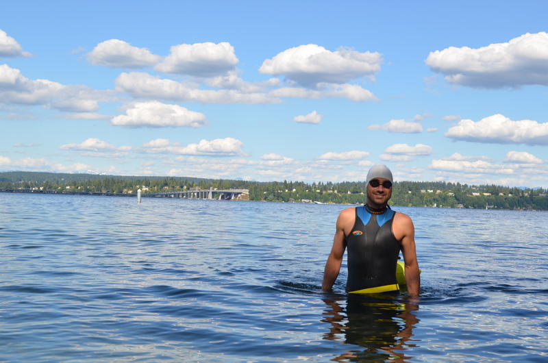 Jackson Ludwig loves to swim in Washington lakes. CREDIT: EILIS O'NEILL