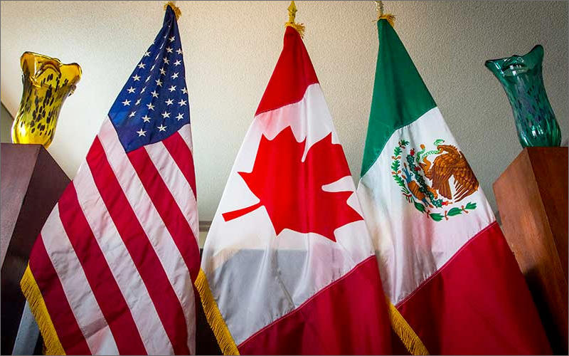 NAFTA flags - US - Canada - Mexico - PRESTON KERES-USDA