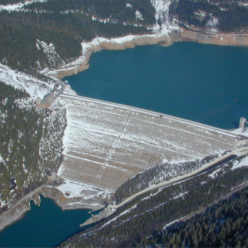 Mica Dam in British Columbia is one of three Canadian projects built under the terms of the 1964 Columbia River Treaty. CREDIT: DAR56 - TINYURL.COM/YC4K2DTJ