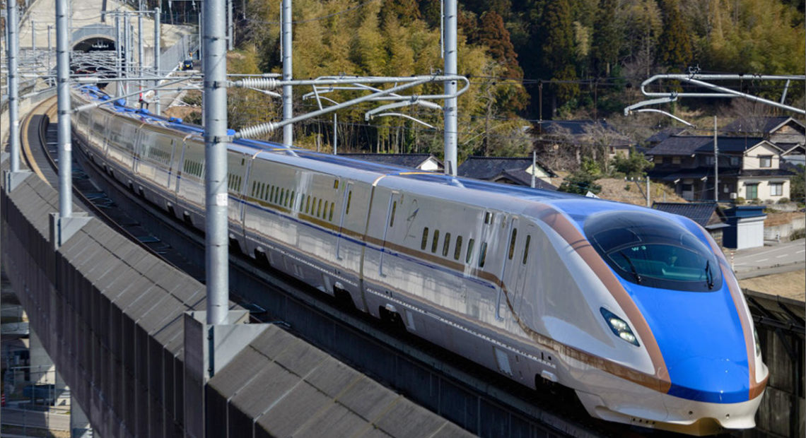 Shown is a W7 Series Shinkansen in Japan. Could the Pacific Northwest be served by high speed trains in the future? I HOKURIKU / TINYURL.COM/Y9PPKGE6