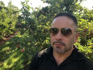 Rolando Martin manages several large fruit ranches in the Columbia Basin for the large produce company, Washington Fruit. CREDIT: ANNA KING/N3