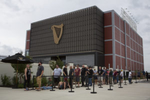 Visitors wait in line on the opening day of the new Guinness brewery in Halethorpe, Md. It's the first time Guinness has had a brewery in the U.S. in more than 60 years.